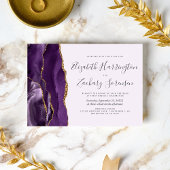 Moderne Lila Gold Agate Lavender Wedding Einladung