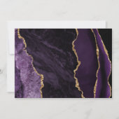 Moderne Lila Gold Agate Marble Save the Date Card Einladung (Rückseite)