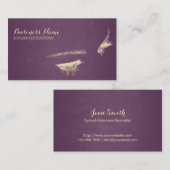 Moderne Lila & Gold Eyelash-Erweiterungen Visitenkarte (Vorne/Hinten)