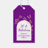 Moderne Lila Goldbarren zum Geburtstag Geschenkanhänger (Vorderseite)