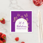 Moderne Lila Goldbarren zum Geburtstag Serviette (Beispiel)