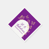 Moderne Lila Goldbarren zum Geburtstag Serviette (Ecke)