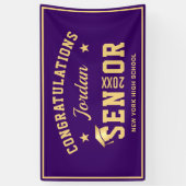 Moderne Lila Golden 2024 Graduation Party Banner (Vertikal)