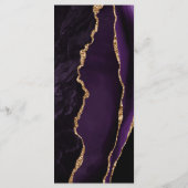 Moderne Lila Goldene Agate Blush Hochzeit Menükarte (Rückseite)