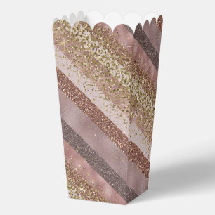 Moderne lila-goldene Glitterstreifen Chic Elegant Geschenkschachtel