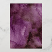 Moderne Lila Goldmedaille Folieneinladung (Rückseite)