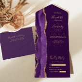 Moderne Lila Goldschmiedetts All In One Einladung