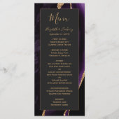 Moderne Lila Goldvorstellung Menükarte (Vorderseite)