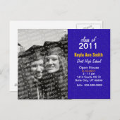 Moderne Lila Grad Card Einladungspostkarte (Vorne/Hinten)