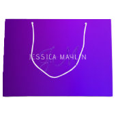 Moderne Lila Gradientenbezeichnung und Monogramm Große Geschenktüte (Vorderseite)