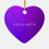 Moderne Lila Gradientenbezeichnung und Monogramm Keramik Ornament (Vorne)