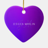 Moderne Lila Gradientenbezeichnung und Monogramm Keramik Ornament (Hinten)