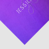 Moderne Lila Gradientenbezeichnung und Monogramm Seidenpapier (Ausschnitt)