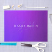 Moderne Lila Gradientenbezeichnung und Monogramm Seidenpapier (Handwerk)