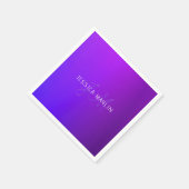 Moderne Lila Gradientenbezeichnung und Monogramm Serviette (Ecke)