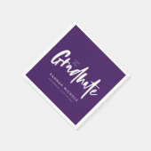 Moderne Lila Graduierungspartei für Kalligrafie Serviette (Ecke)