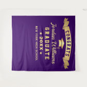 Moderne Lila Graduierungspartei - Hintergrund Wandteppich (Vorderseite (Horizontal))