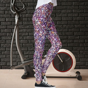 Moderne lila grau rosa Magenta Glitter-Muster Leggings