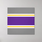 Moderne, Lila-graugelbe Streifen Leinwanddruck (Vorderseite)