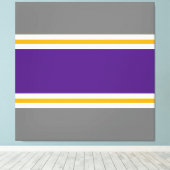 Moderne, Lila-graugelbe Streifen Leinwanddruck (Insitu (Holzboden))