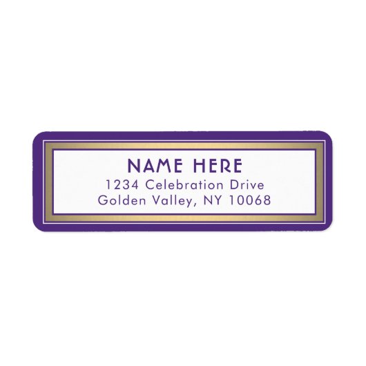 Moderne Lila Grenz-Rücksendeadresse (Vorne)