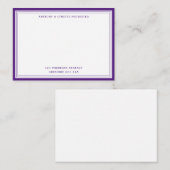 Moderne Lila Grenzbezeichnung und -adresse Mitteilungskarte (Vorne/Hinten)