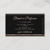 Moderne Lila große Glitzer Schwarze Rose Gold Bord Visitenkarte (Rückseite)