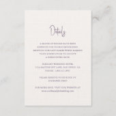 Moderne Lila handgeschriebene Skripte Elegante Hoc Begleitkarte (Vorderseite)