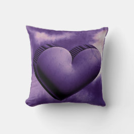 Moderne lila Herzfarbe Wasserfarbe für den Valenti Kissen