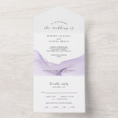 Moderne Lila Hochzeit All In One Einladung (Innen Boden)