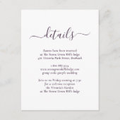 Moderne Lila Hochzeit Begleitkarte (Vorderseite)