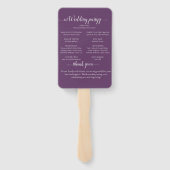 Moderne Lila Hochzeit Fächer (Rückseite)