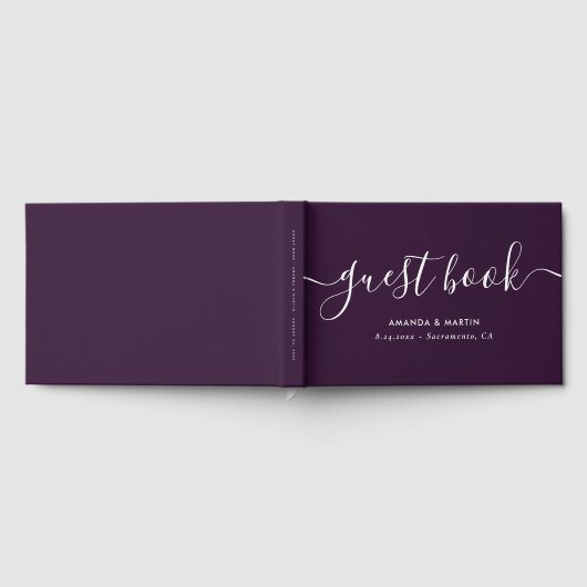 Moderne Lila Hochzeit Gästebuch (Voll)