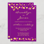 Moderne Lila Hochzeit im Herbst Einladungen (Vorne/Hinten)