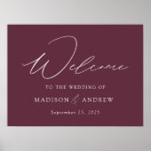 Moderne, Lila Hochzeit mit elegantem Skript Poster (Vorne)