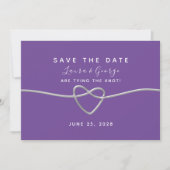 Moderne Lila Hochzeit rettet das Datum Save The Date (Vorderseite)