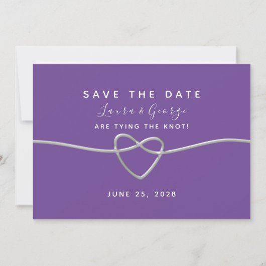 Moderne Lila Hochzeit rettet das Datum Save The Date (Vorderseite)