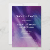Moderne Lila Hochzeit Save The Date (Vorderseite)