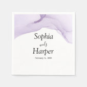 Moderne Lila Hochzeit Serviette (Vorderseite)