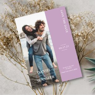 Moderne Lila Hochzeit spart das Datum Save The Date