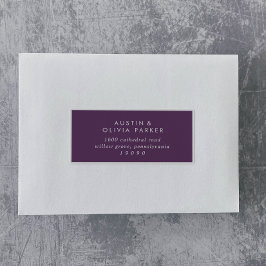 Moderne Lila Hochzeitgastadressen Aufkleber