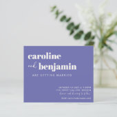 Moderne Lila Hochzeitseinladung (Stehend Vorderseite)