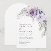 Moderne Lila Hochzeitsfeier Einladung (Vorne/Hinten)