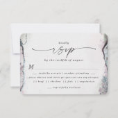 Moderne Lila Hochzeitskarte RSVP (Vorderseite)