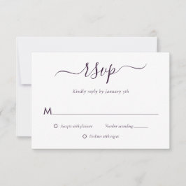Moderne Lila Hochzeitskarte RSVP Karte