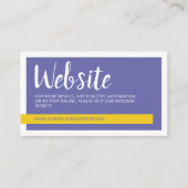 Moderne lila Hochzeitswebsite Begleitkarte (Vorderseite)