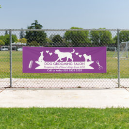 Moderne Lila Hunde Silhouette Hund Erwachsenensalo Banner