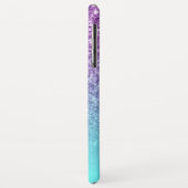 Moderne Lila Imitate Glitzer Türkis Ombre no.2 Case-Mate iPhone Hülle (Hinten/Links)