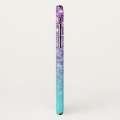 Moderne Lila Imitate Glitzer Türkis Ombre no.3 Case-Mate iPhone Hülle (Hinten/Links)