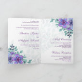 Moderne Lila islamische Hochzeit mit Flora Einladung (Innenseite)